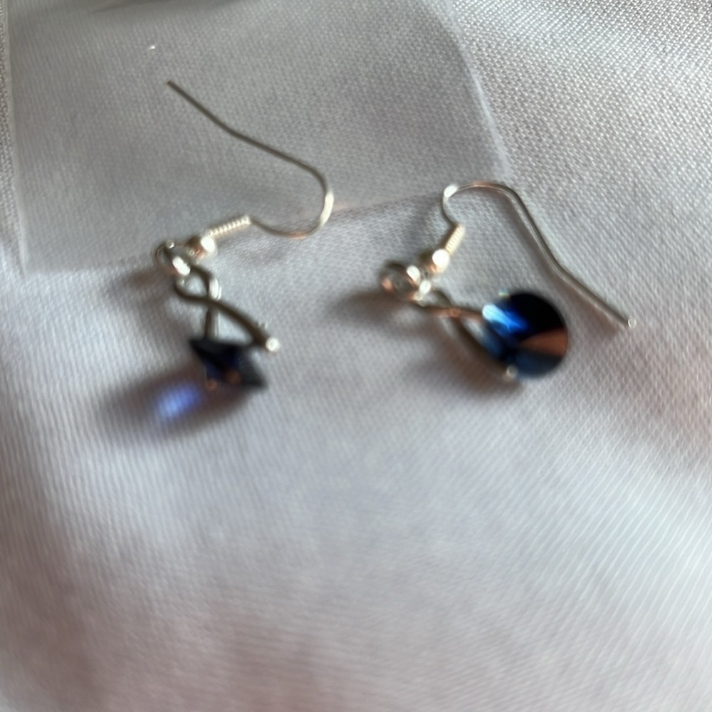 Swarovski Crystal Blue dangle earrings